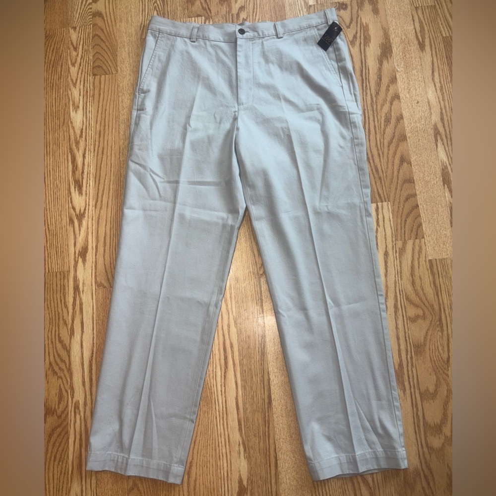 NWT Brooks Brothers Advantage Chino 346 Pants Men 38x32 Grey Khaki Cotton Solid